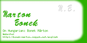 marton bonek business card
